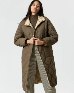 Manteau réversible Marie kaki/beige-The Korner Clearance