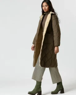 Manteau réversible Marie kaki/beige-The Korner Clearance