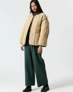 Manteau réversible Virginie kaki/beige-The Korner Online