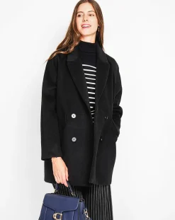 Manteau Sandra noir-Assuili Outlet