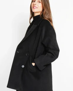 Manteau Sandra noir-Assuili Outlet