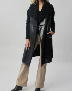 Femme Lauren Vidal Manteaux^Manteau sans manches en fausse peau lainée Vogue noir