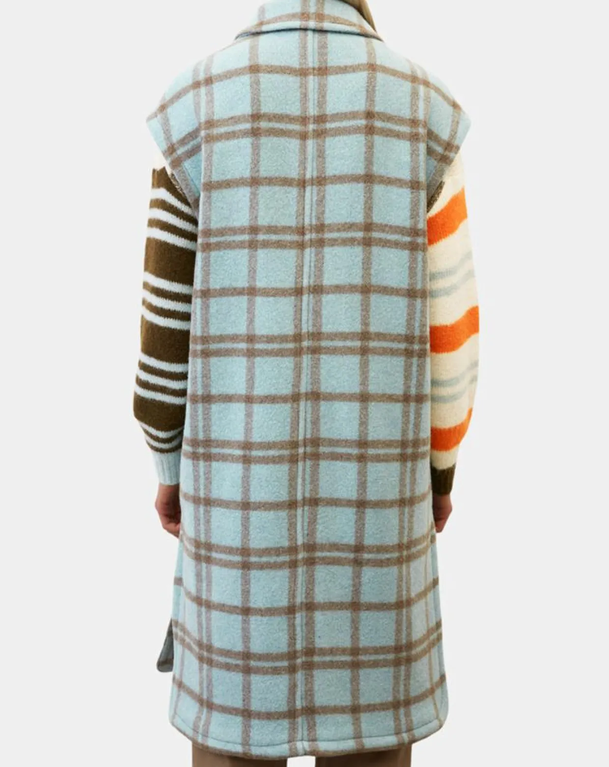 Femme Marc O'Polo Manteaux^Manteau sans manches en Laine mélangée Campagne à carreaux bleu