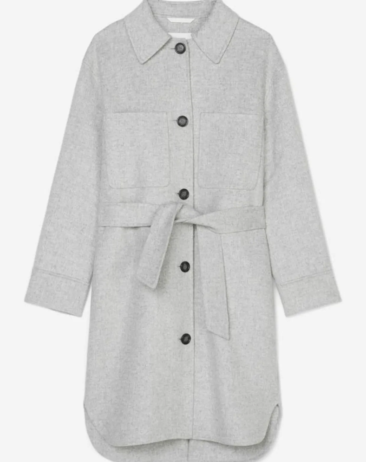Femme Marc O'Polo Manteaux^Manteau surchemise en Laine mélangée à ceinture gris clair