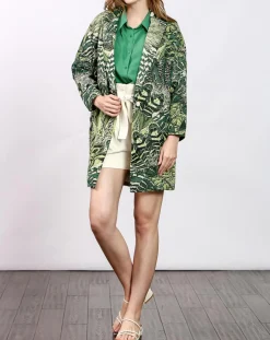 Manteau Victoria à motifs vert-See u Soon New