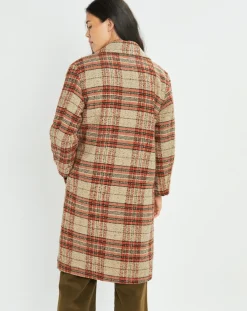 Manteau West à carreaux épice-Lauren Vidal Clearance