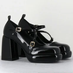 Femme Garrice Lab Sandales À Talons^Mary Jane en Cuir abra noires - Talon : 9.5cm
