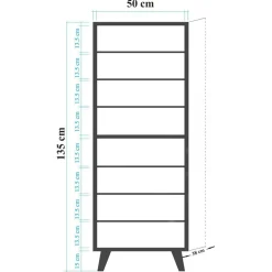 Meuble à chaussure Filinta chêne - 50x135x38 cm-Wooden Art Discount