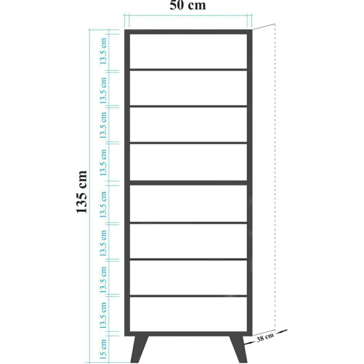 Meuble à chaussure Filinta chêne - 50x135x38 cm-Wooden Art Discount
