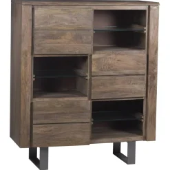 Meuble haut manguier new york vintage marron - 120x45x140 cm-Bois & Chiffons Discount