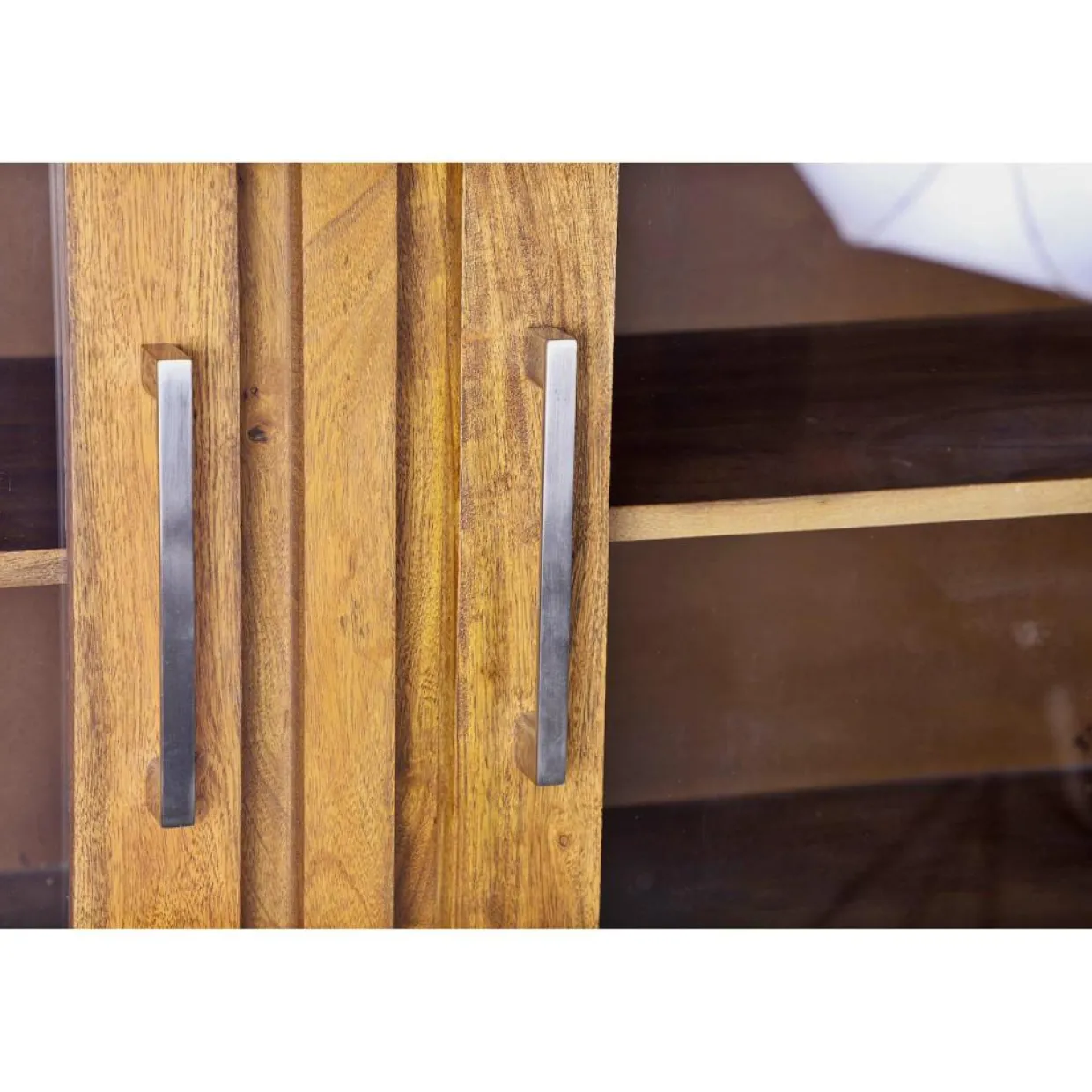 Bois & Chiffons Tables^Meuble haut structure inox Acacia Stainless III Marron - 140x45x160 cm
