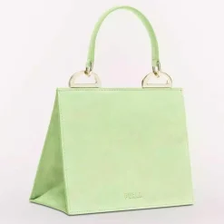 Femme Furla Sacs^Micro Sac à main en Cuir & Velours de Cuir Ligne Future vert 11x9.5x7.5 cm