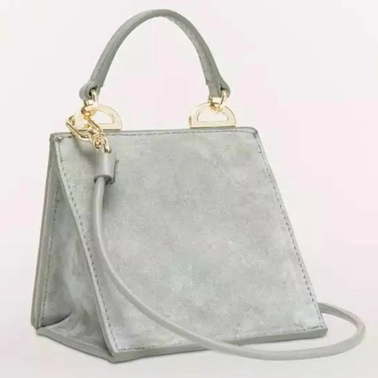 Micro Sac à main en Velours de Cuir Ligne Future argenté 11.0x9.5x7.5 cm-Furla Sale