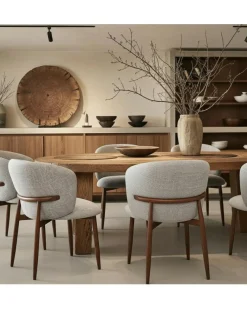 Mila - Chaise en tissu taupe et pieds métal-Uniqka Online