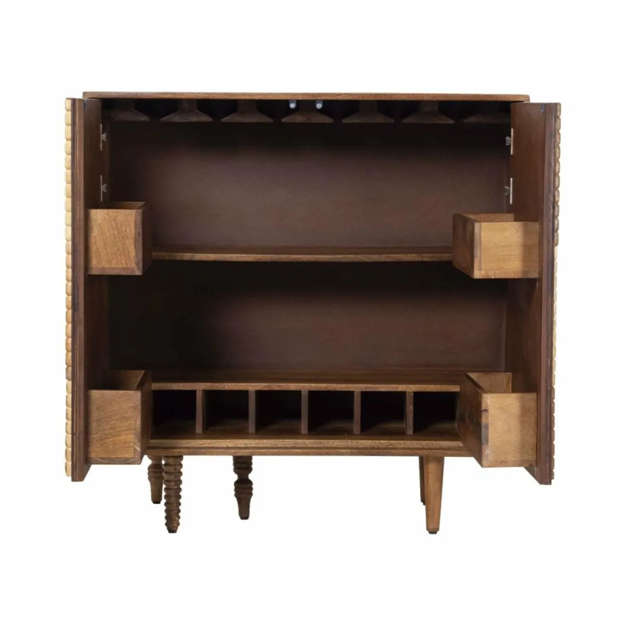 Bois & Chiffons Meubles De Rangement^Mini bar 2 portes Manguier Ramon Naturel - 100x45x100 cm