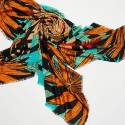 Mini Foulard Palm Lady turquoise - 54x54 cm-Wild