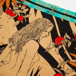 Mini Foulard Palm Lady turquoise - 54x54 cm-Wild
