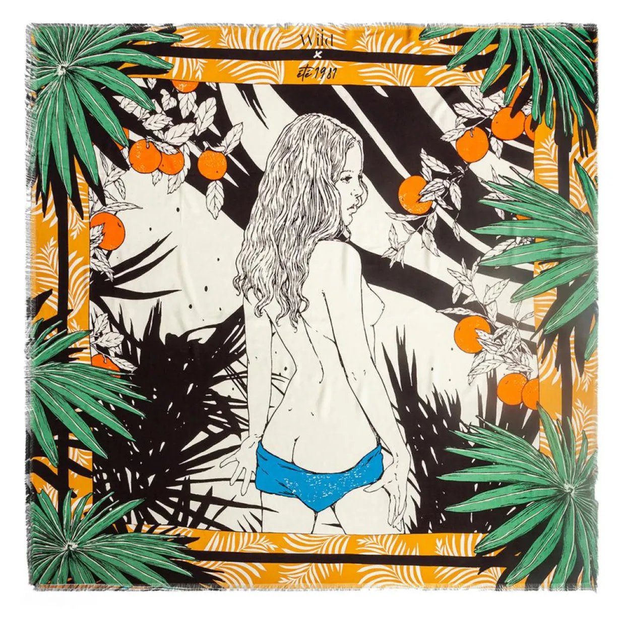 Mini Foulard Palmlady_Mini safran - 54x54 cm-Wild Best