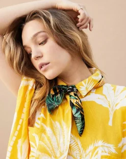 Mini Foulard Palmlady_Mini safran - 54x54 cm-Wild Best