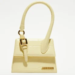 Femme Jacquemus Sacs^Mini sac à main en Cuir Le Chiquito Moyen jaune - 13.5x18x5 cm
