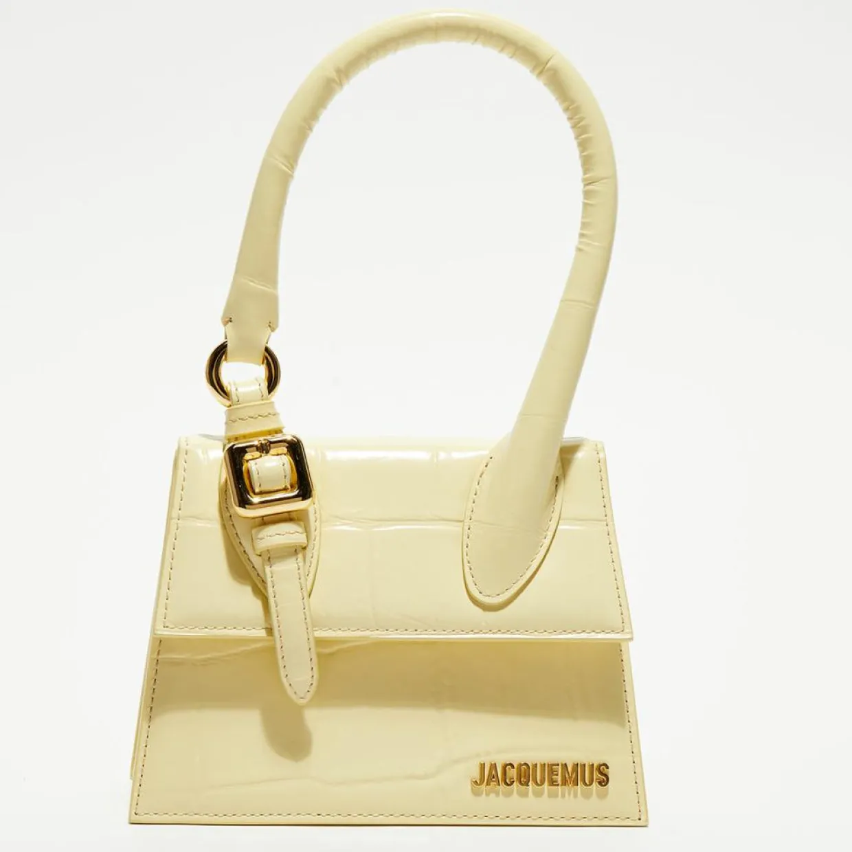 Femme Jacquemus Sacs^Mini sac à main en Cuir Le Chiquito Moyen jaune - 13.5x18x5 cm