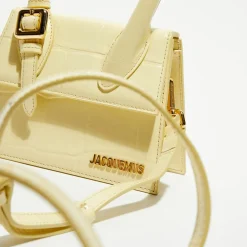 Femme Jacquemus Sacs^Mini sac à main en Cuir Le Chiquito Moyen jaune - 13.5x18x5 cm