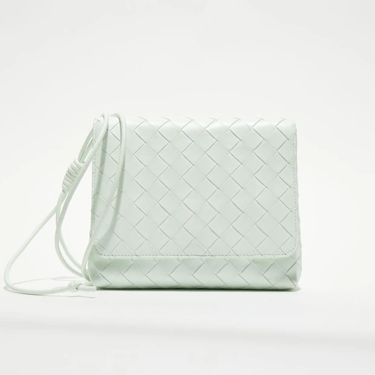 Mini sac bandoulière en Cuir nappa Intrecciato l'or des glaciers - 19x15x6 cm-Bottega Veneta