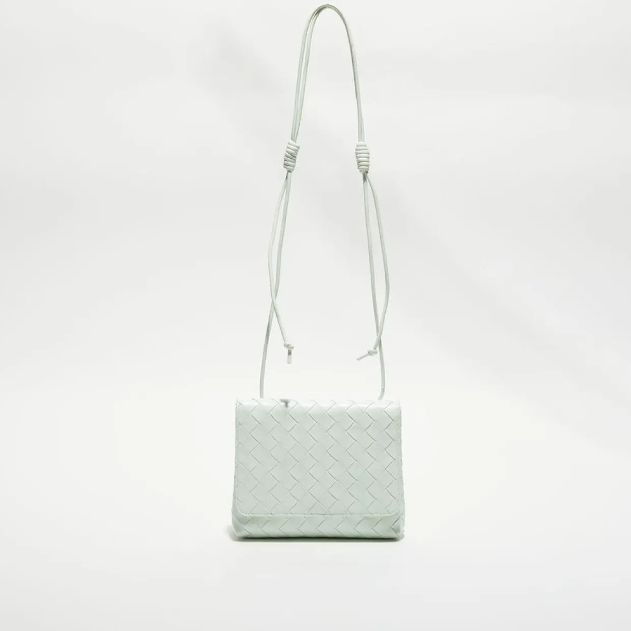 Mini sac bandoulière en Cuir nappa Intrecciato l'or des glaciers - 19x15x6 cm-Bottega Veneta