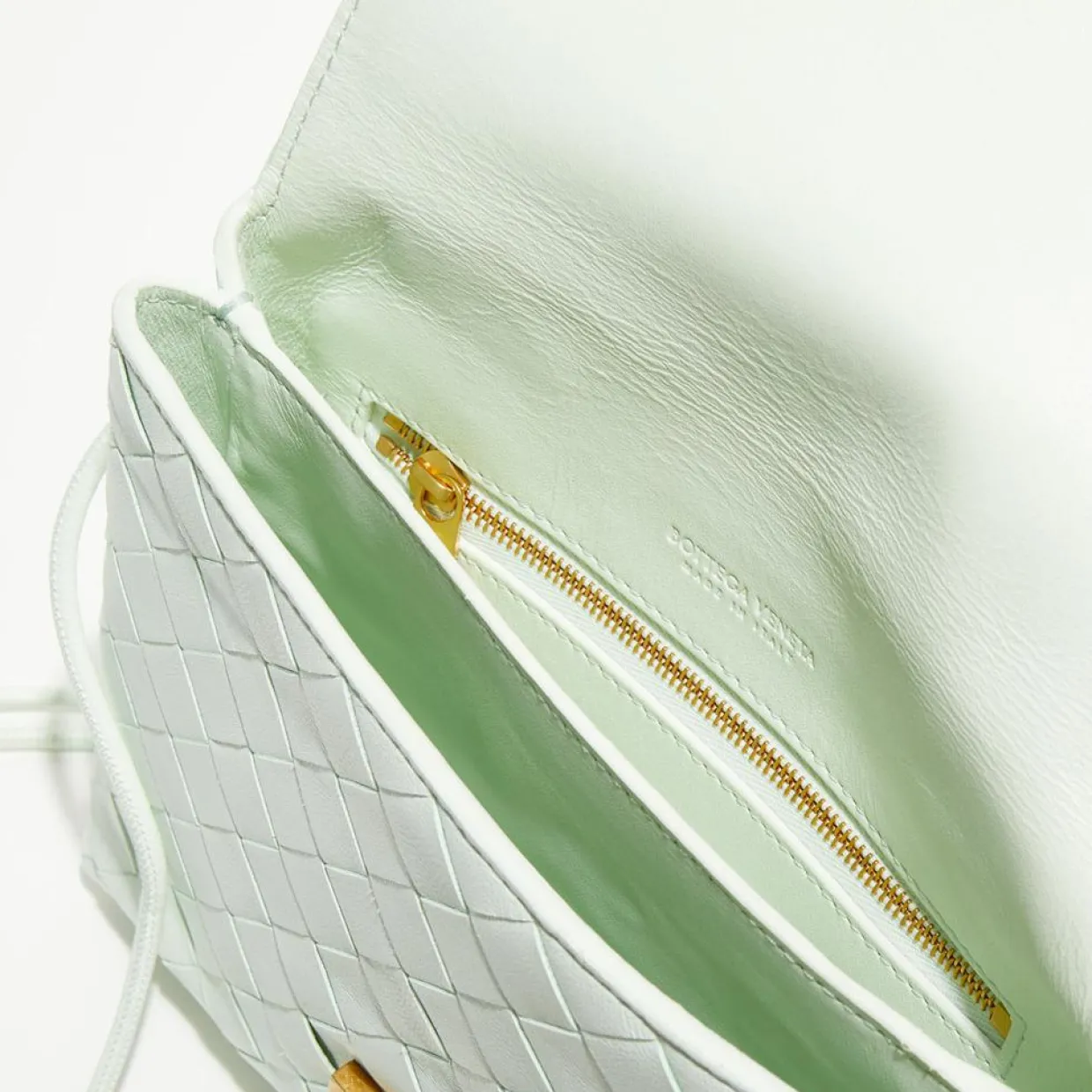 Mini sac bandoulière en Cuir nappa Intrecciato l'or des glaciers - 19x15x6 cm-Bottega Veneta