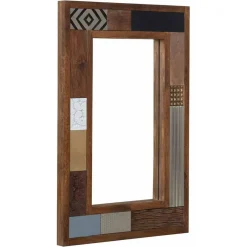 Bois & Chiffons Miroirs^Miroir peau de vache bois sculpté manguier terranova marron - 100x4x70 cm
