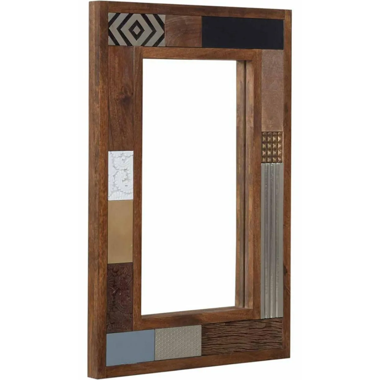 Bois & Chiffons Miroirs^Miroir peau de vache bois sculpté manguier terranova marron - 100x4x70 cm