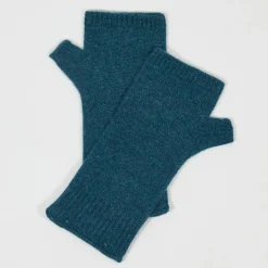 Femme Cashmere Tribu Gants, Moufles^Mitaines 100% Cachemire poignets en côtes Mindy heathered teal