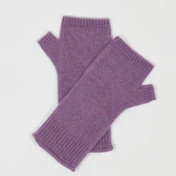 Mitaines 100% Cachemire poignets en côtes Mindy orchidée-Cashmere Tribu Discount