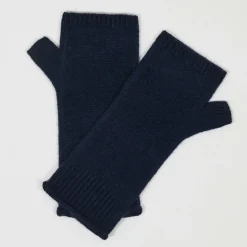Mitaines 100% Cachemire poignets en côtes Mindy navy-Cashmere Tribu Hot