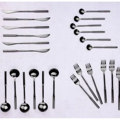 Bjorn Couverts De Table^Ménagère Abel noire - 24 pièces