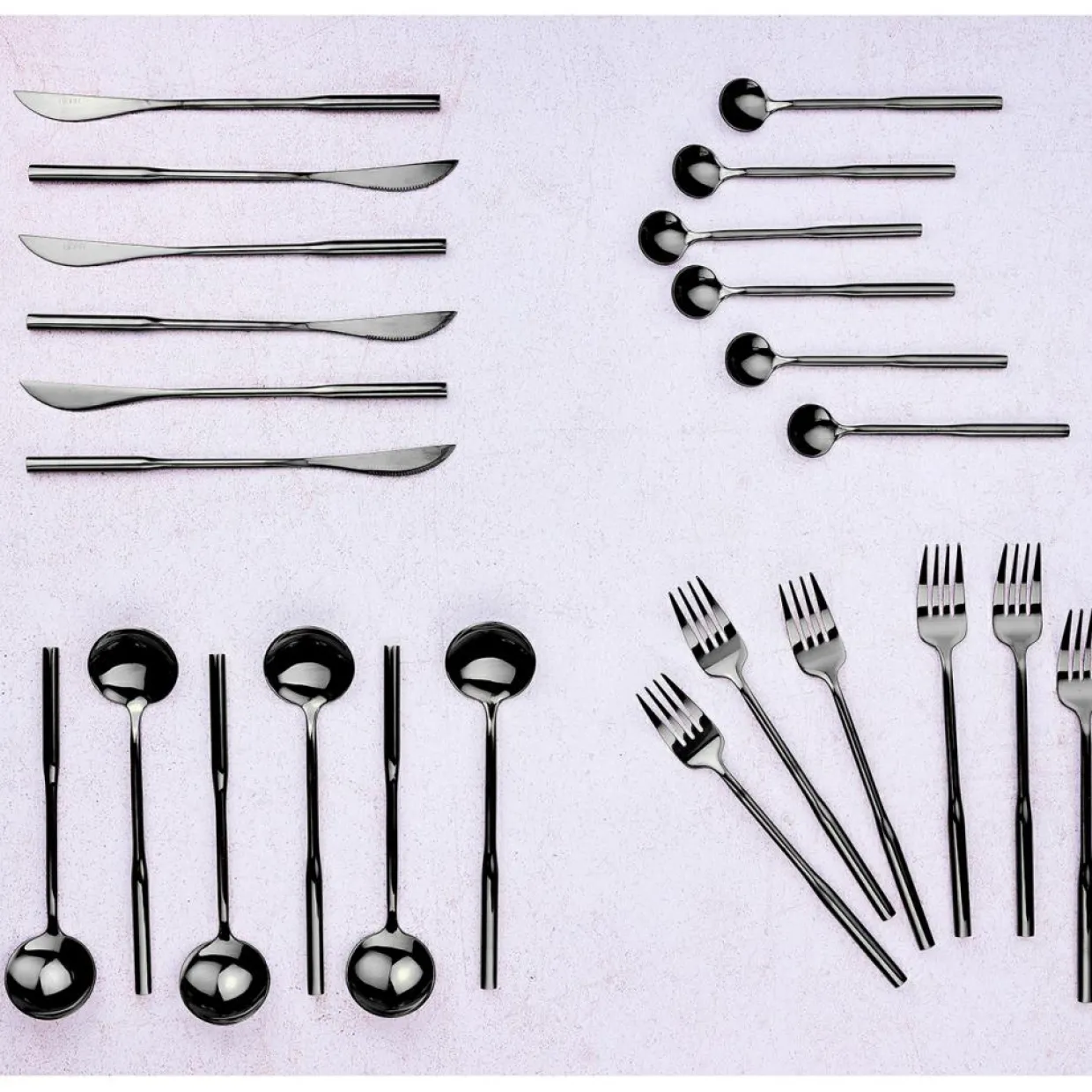 Bjorn Couverts De Table^Ménagère Abel noire - 24 pièces