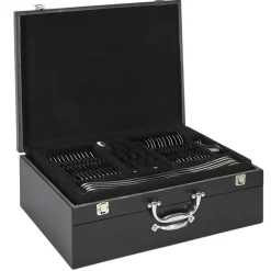 Cook Concept Couverts De Table^Ménagère avec coffret en bois & tiroir noire - 84 pièces