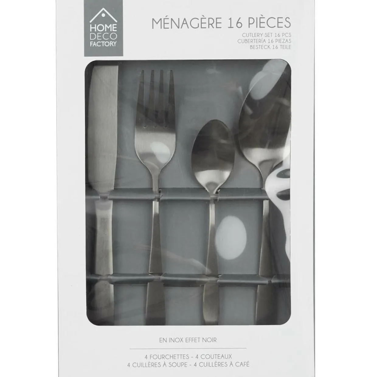 Ménagère noire - 16 pièces-The Home Déco Factory Hot