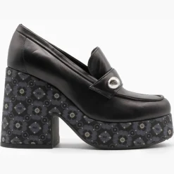 Femme Sonia Rykiel Mocassins^Mocassins en Cuir Anvillar noirs - Talon 11 cm