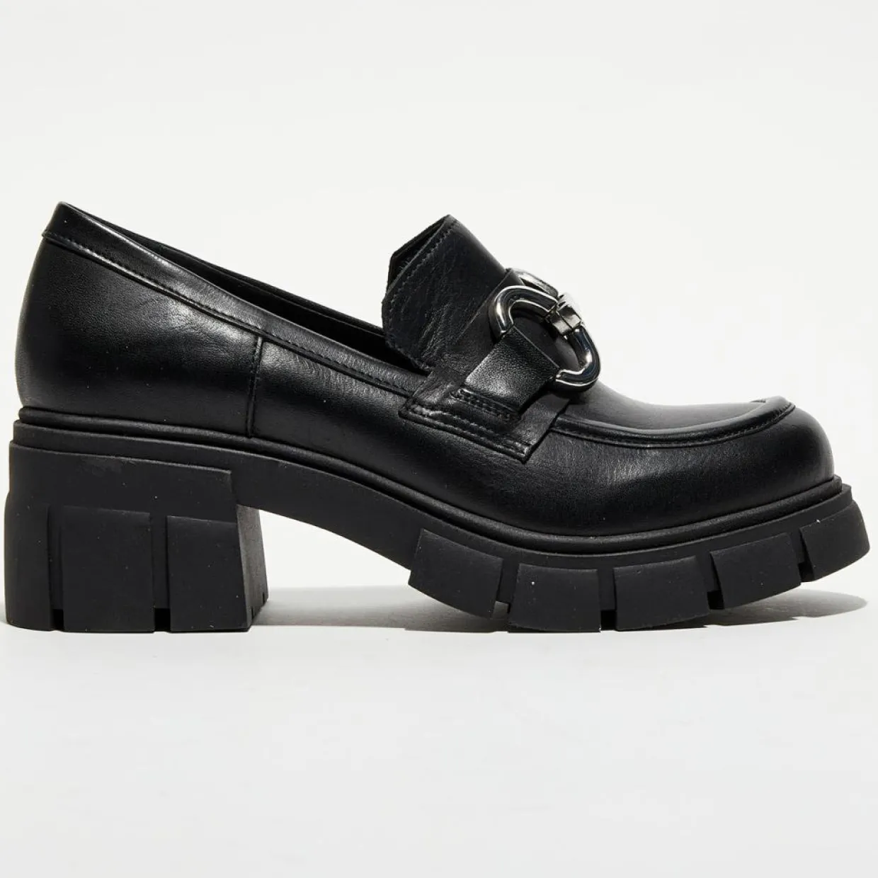 Mocassins en Cuir Bijoux noirs - Talon 6 cm-Galeries Lafayette Online