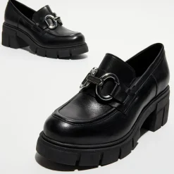 Mocassins en Cuir Bijoux noirs - Talon 6 cm-Galeries Lafayette Online