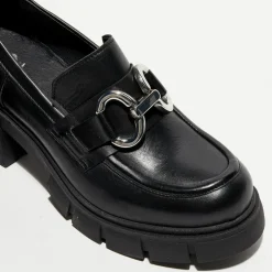Mocassins en Cuir Bijoux noirs - Talon 6 cm-Galeries Lafayette Online