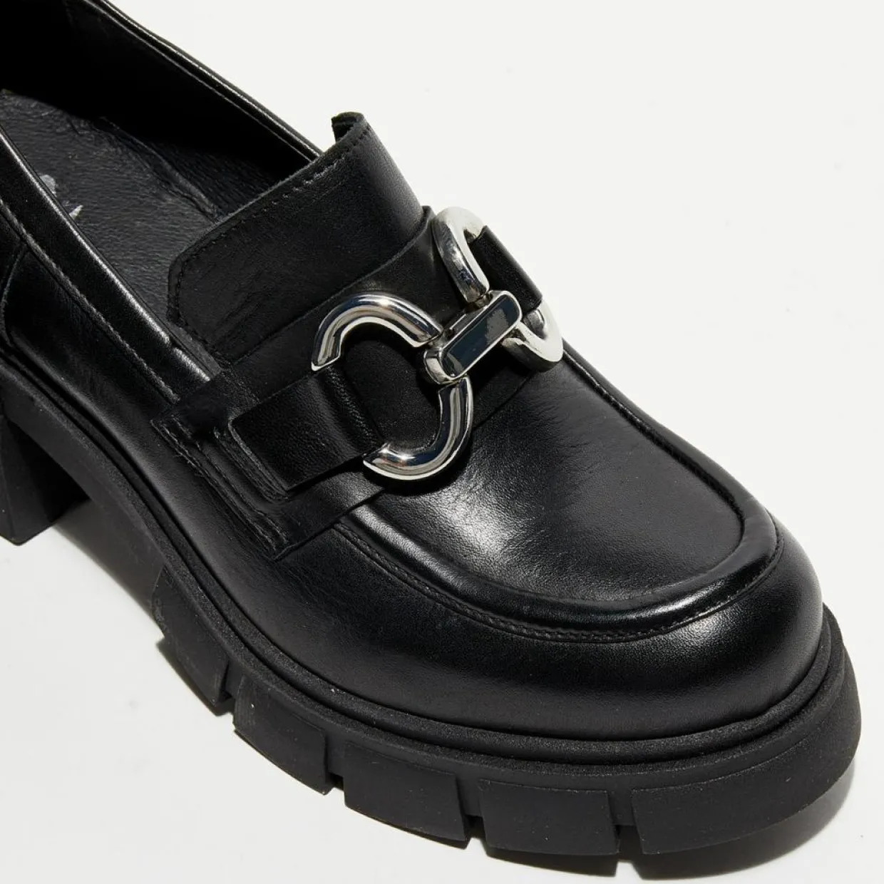 Mocassins en Cuir Bijoux noirs - Talon 6 cm-Galeries Lafayette Online