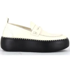 Femme Oa Non Fashion Mocassins^Mocassins en Cuir blancs - Talon 5 cm