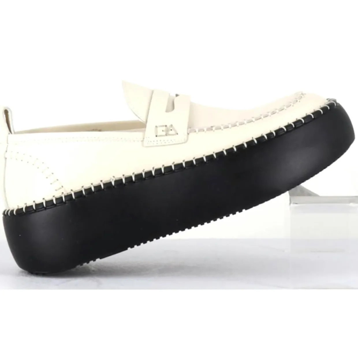 Femme Oa Non Fashion Mocassins^Mocassins en Cuir blancs - Talon 5 cm