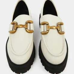 Femme Galeries Lafayette Mocassins^Mocassins en Cuir boucle beiges - Talon 5 cm