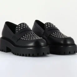 Femme Vic Matie Mocassins^Mocassins en Cuir noirs - Talon 5 cm