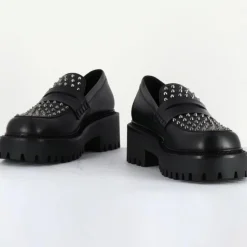 Femme Vic Matie Mocassins^Mocassins en Cuir noirs - Talon 5 cm