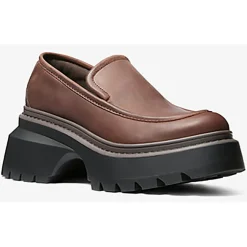 Mocassins en Cuir Shiloh chocolat - Talon 7.6 cm-Michael Kors Chaussures Hot