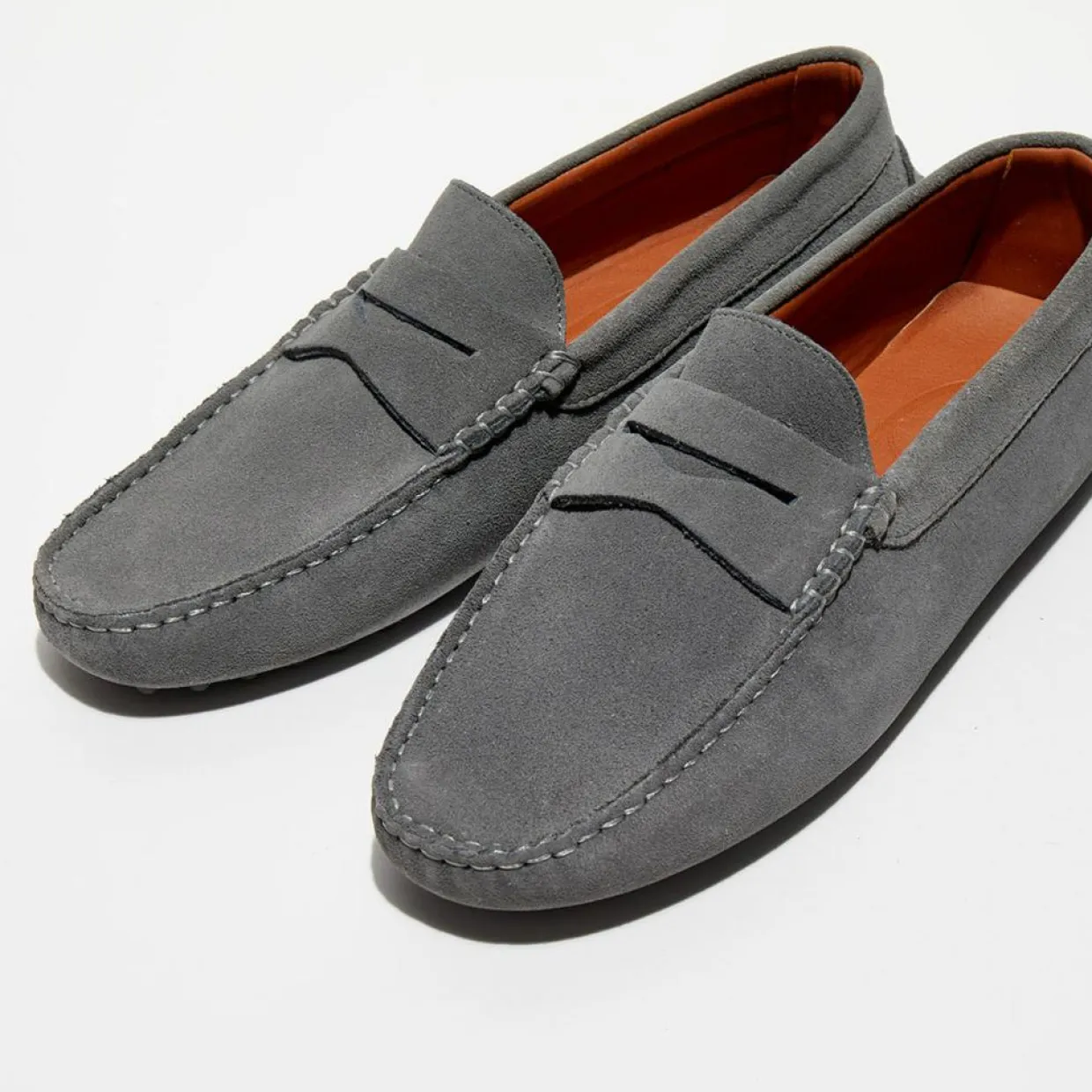 Homme Loafers Mocassins^Mocassins en Velours de Cuir Adam gris